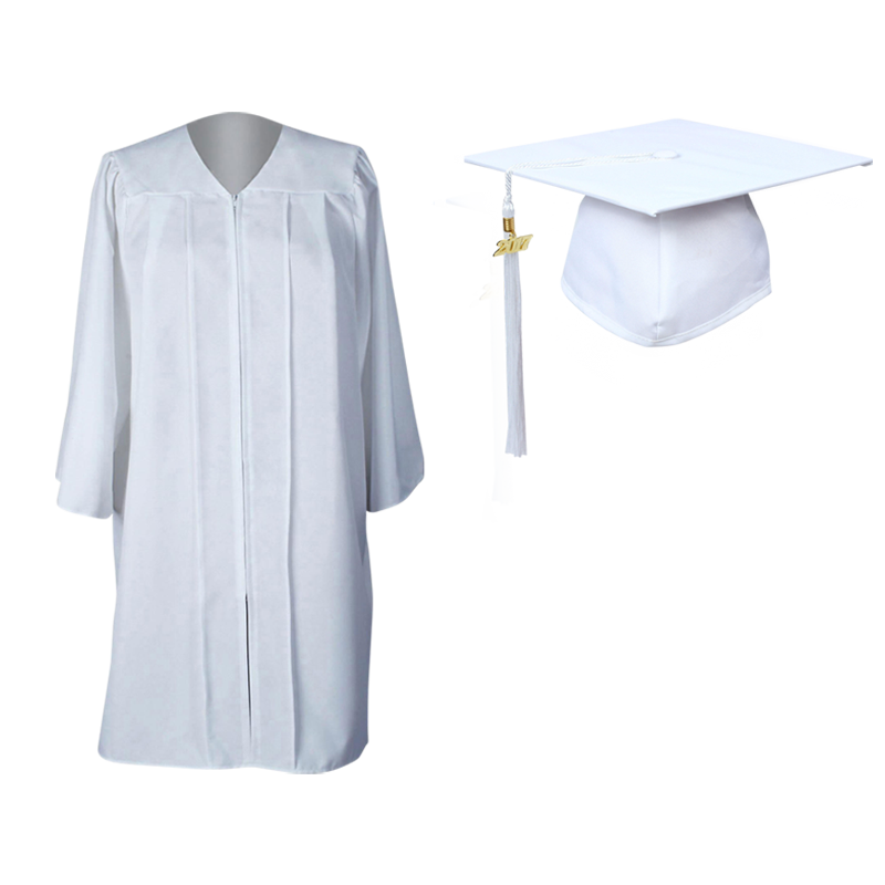 white gown graduation